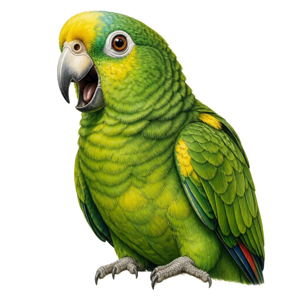 Ilustração de papagaio verde